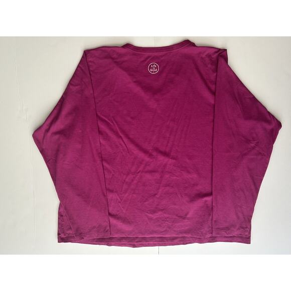 Life is Good Purple V neck Long Sleeve Crusher Tee Unconditional Dog XXXL 3XL - Picture 6 of 8